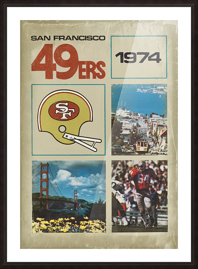 1974 San Francisco 49ers Retro Football Poster Picture Frame print