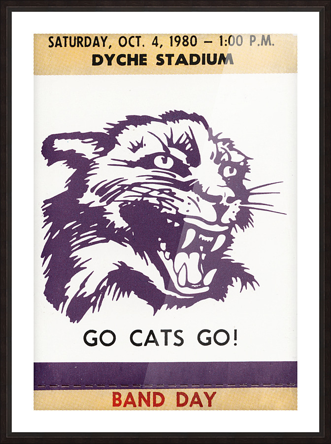 1980 Northwestern Band Day Ticket Stub Remix  Picture Frame print