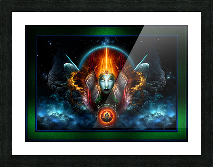 Riddian Queen Seat Of The Gods Sci-Fi Fractal Art Portrait Picture Frame print