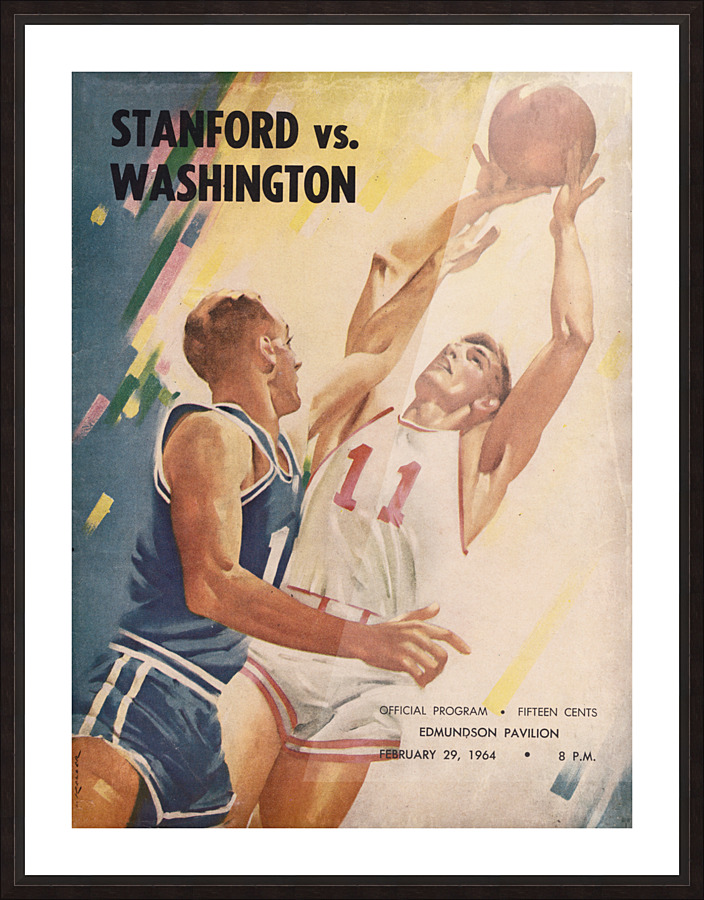 1964 Washington Huskies Basketball Program Lon Keller Art Picture Frame print