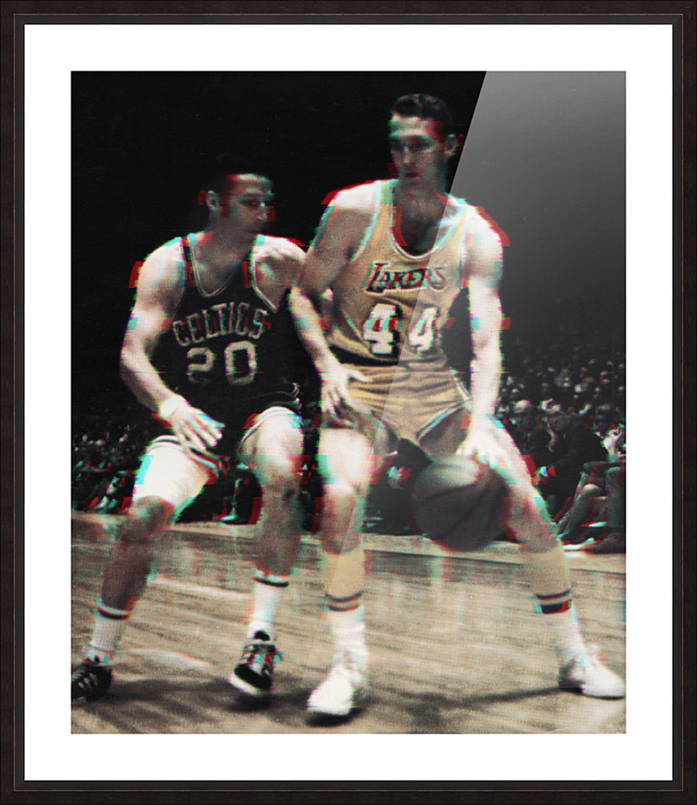 1970 Jerry West Glitch Art  Framed Print Print