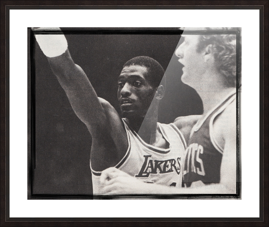 Michael Cooper and Larry Bird Film Strip Picture Frame print