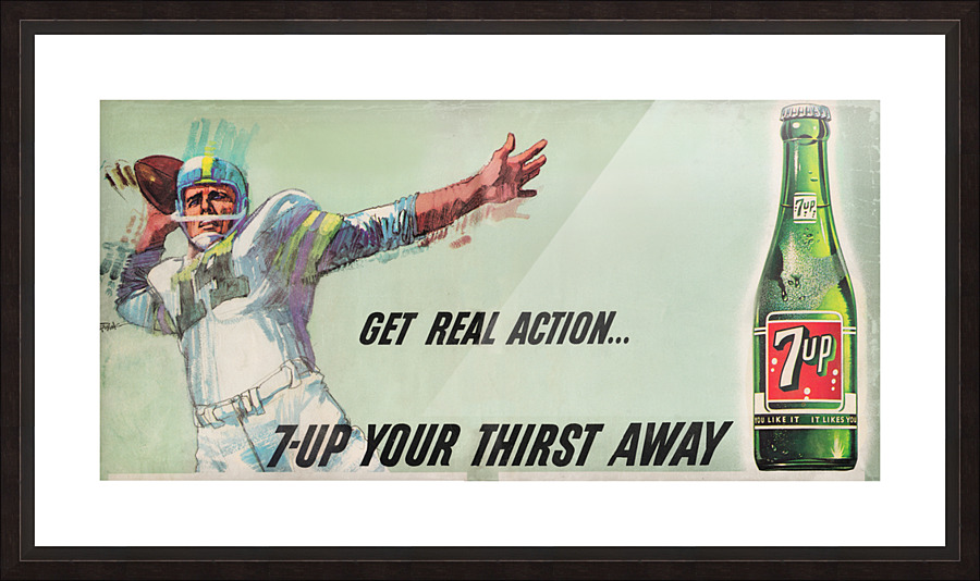 1966 7 Up Football Ad Picture Frame print