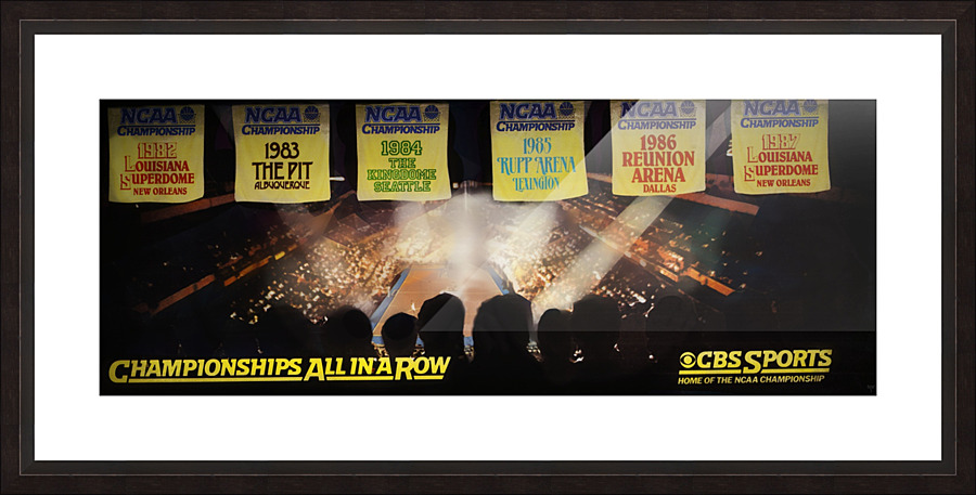 1987 CBS Sports College Basketball Ad Art Picture Frame print