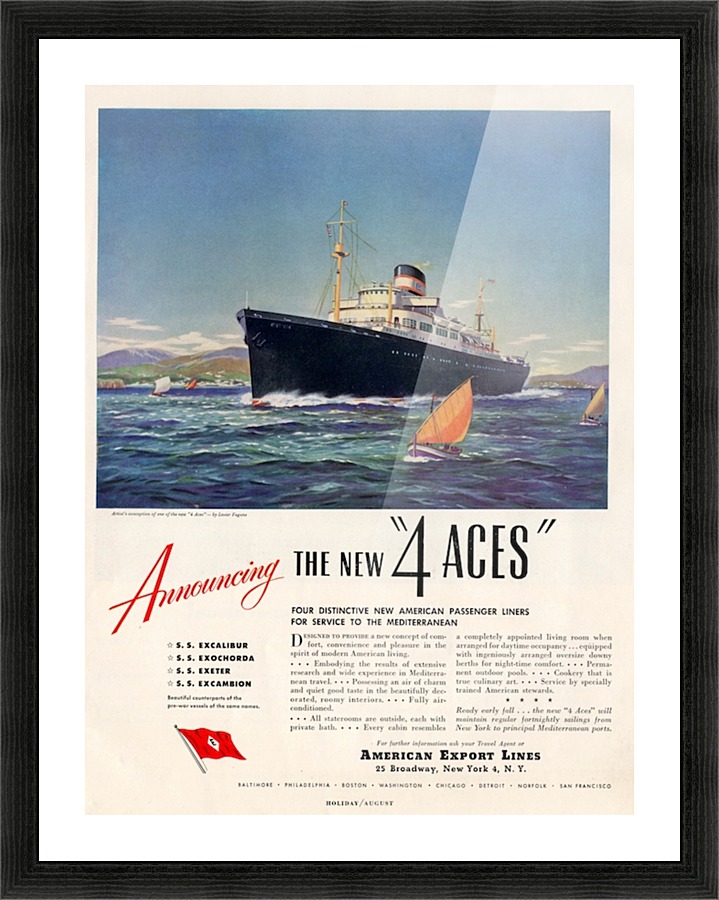 Cunard Line Picture Frame print