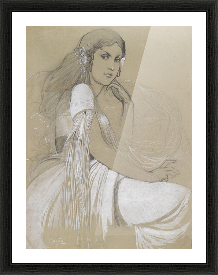 Jaroslava Mucha by Alphonse Mucha Picture Frame print