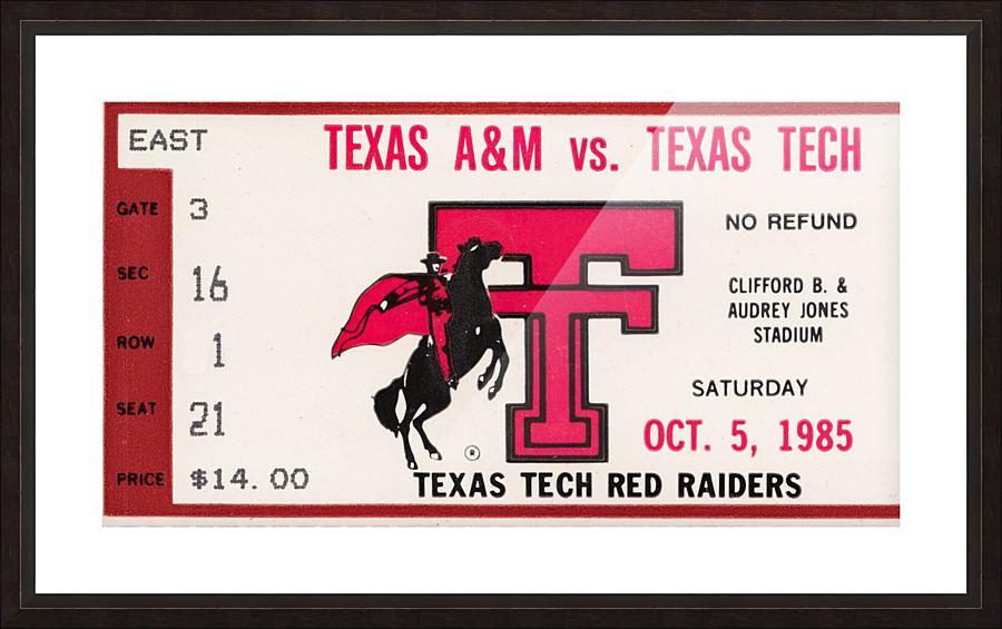 1985 Texas Tech vs. Texas AM Picture Frame print