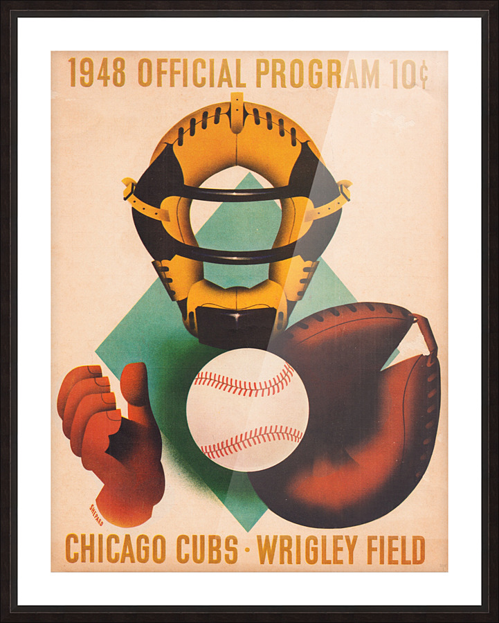 1948 Chicago Cubs Program Wall Art Picture Frame print