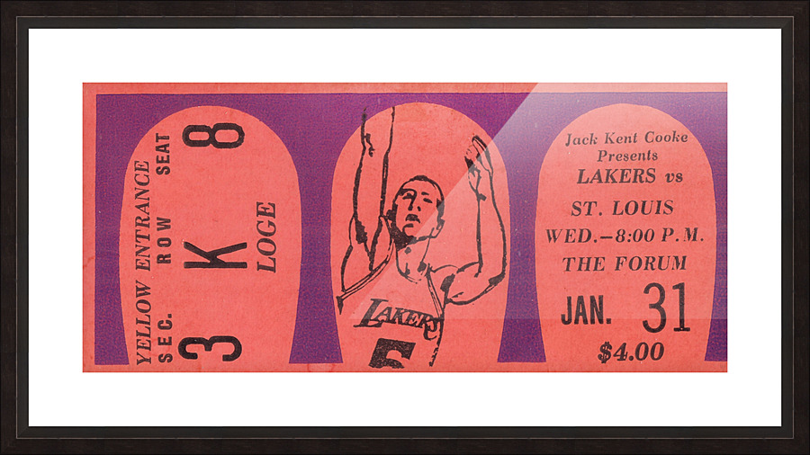 1968 LA Lakers vs. St. Louis Hawks  Framed Print Print
