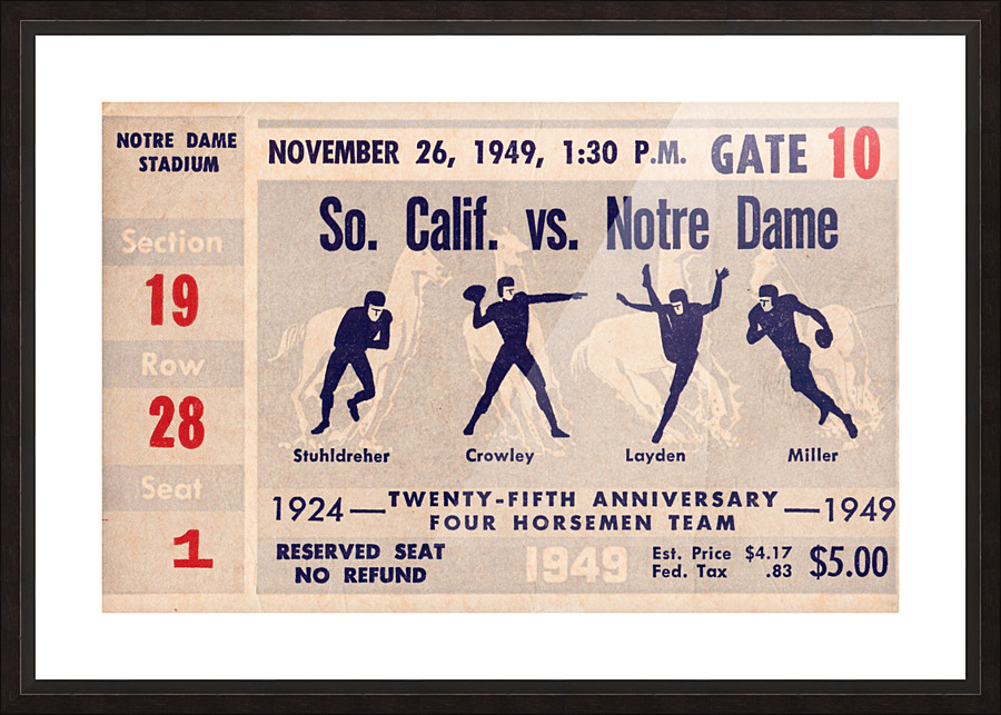 1949 USC Trojans vs. Notre Dame Irish Picture Frame print