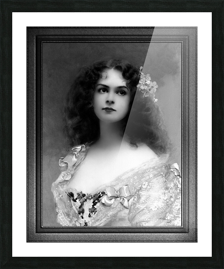 The Parisian by Vittorio Matteo Corcos Black and White Xzendor7 Old Masters Art Reproductions Picture Frame print