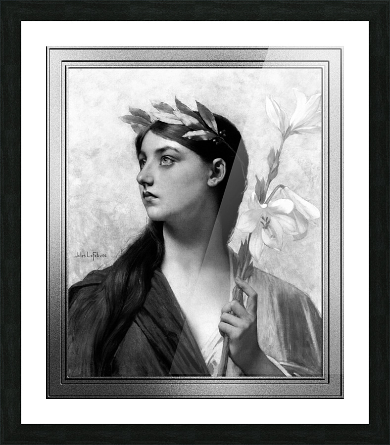 An Allegory of Victory by Jules Joseph Lefebvre Black and White Xzendor7 Old Masters Art Reproductions Impression et Cadre photo