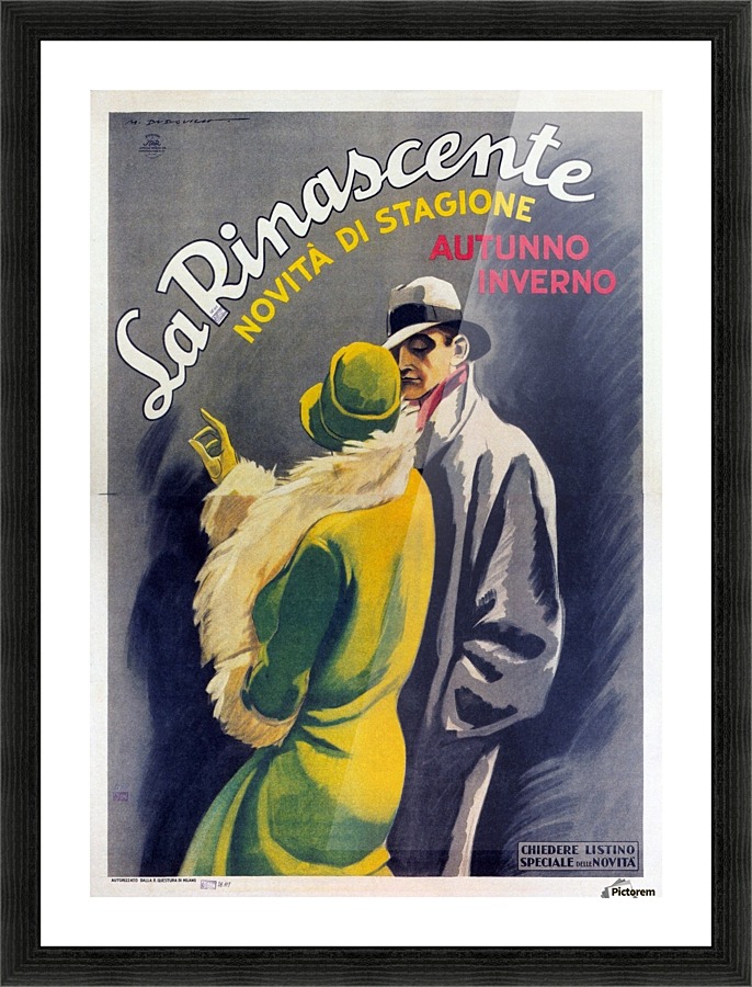 La Rinascente vintage poster Picture Frame print