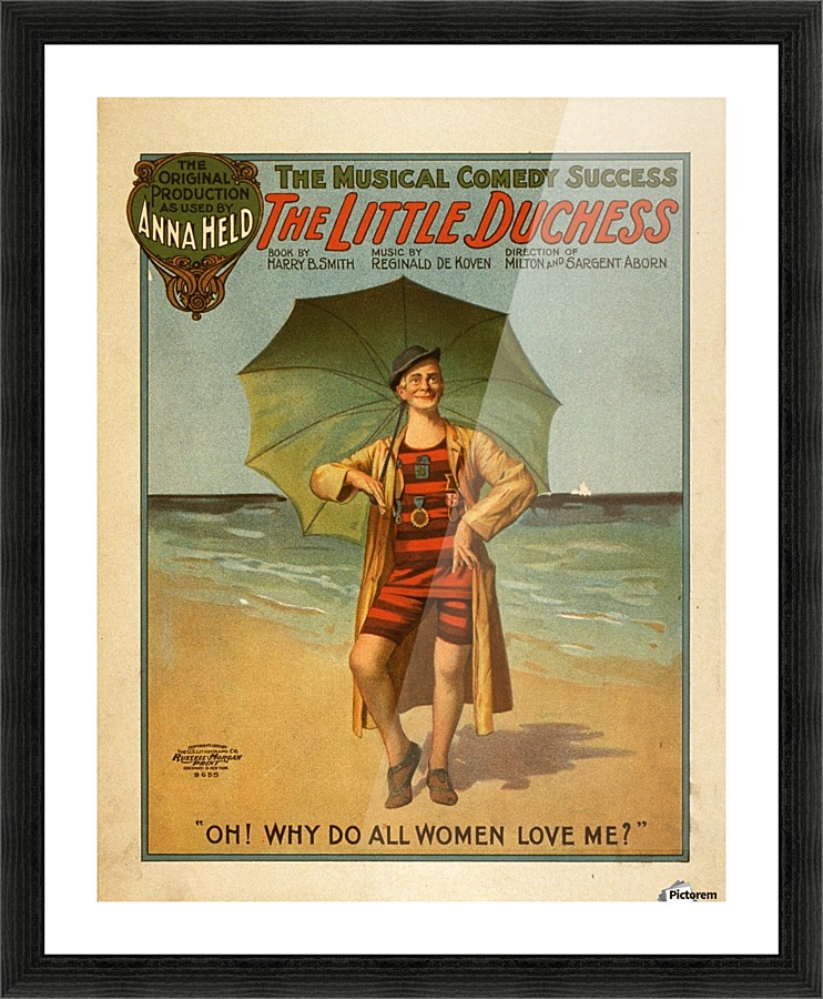 Vintage Poster The Little Duchess mucical comedy poster 1906  Framed Print Print
