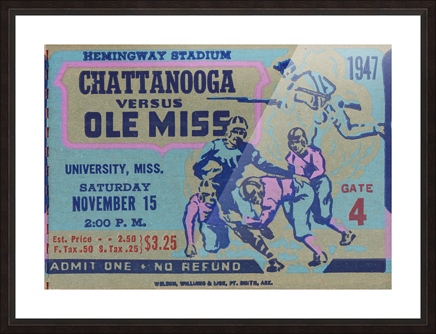 1947 Ole Miss Rebels vs. Chattanooga Picture Frame print