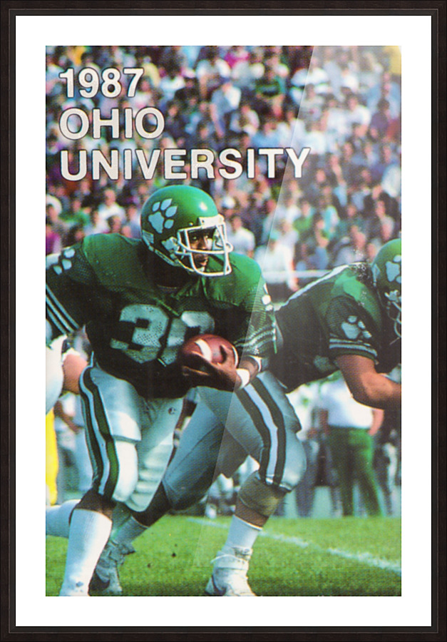 1987 Ohio Bobcats Retro Football Poster Picture Frame print