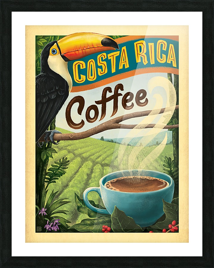 Costa Rica Coffee poster Picture Frame print