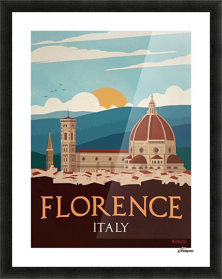 Vintage Florence travel poster  Framed Print Print