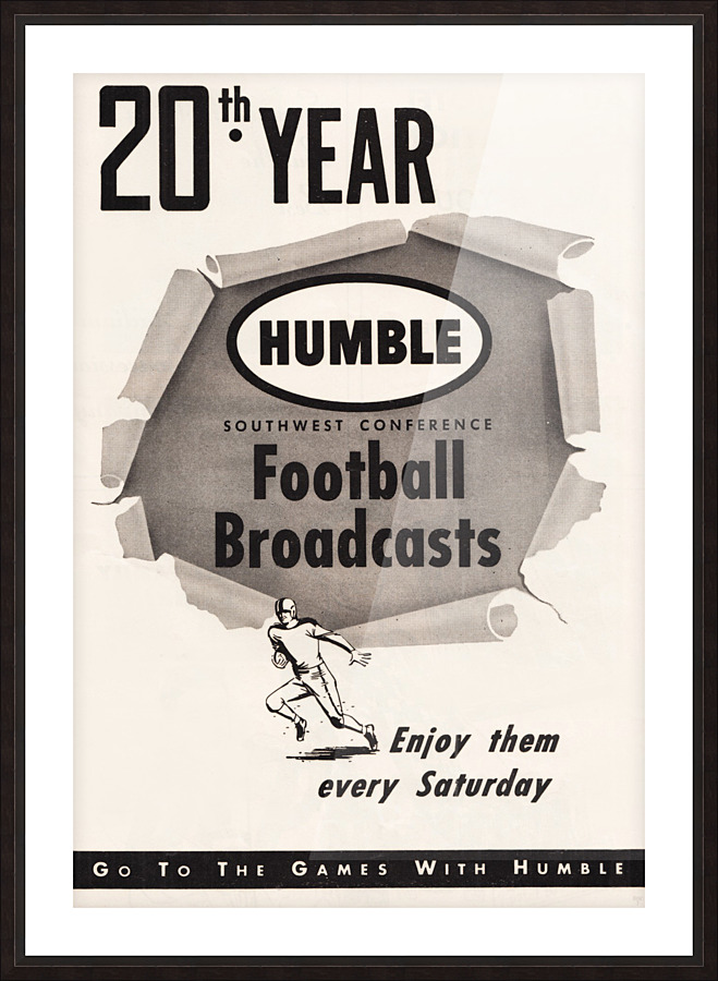 1953 Humble Oil Southwest Conference Football Poster Picture Frame print