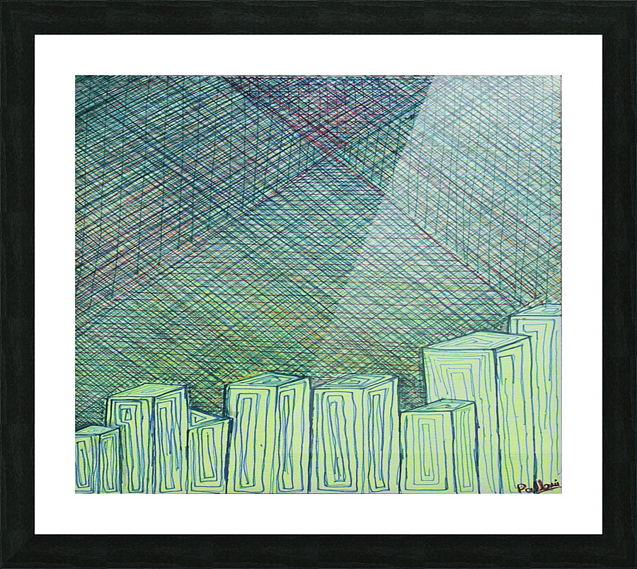 Greenblocks Picture Frame print