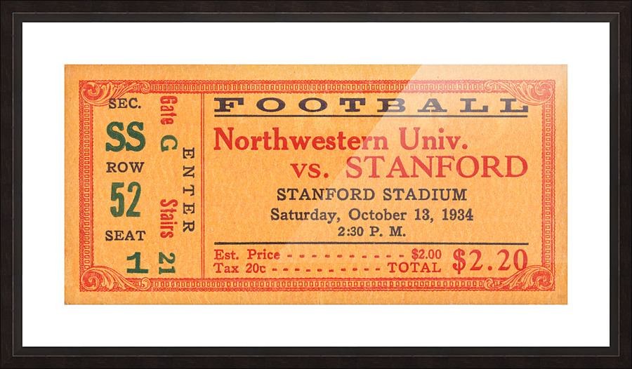 1934 Northwestern vs. Stanford | Row 1 Picture Frame print