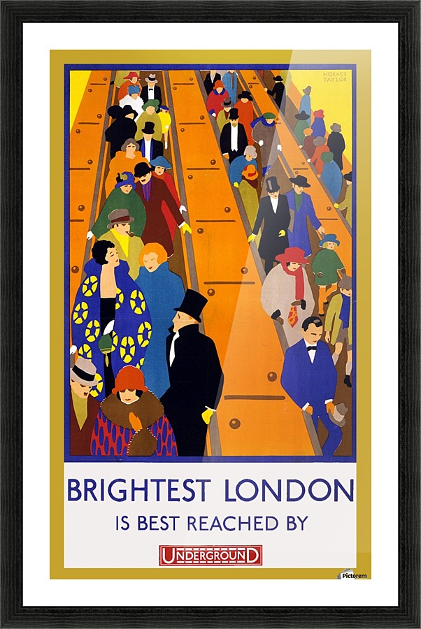 Brightest London travel poster Picture Frame print
