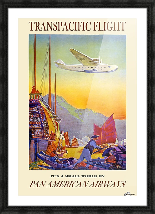 Transpacific flight Pan American Airways Picture Frame print