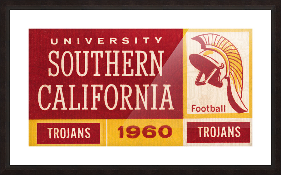 1960 USC Trojans Season Ticket Remix Art Picture Frame print