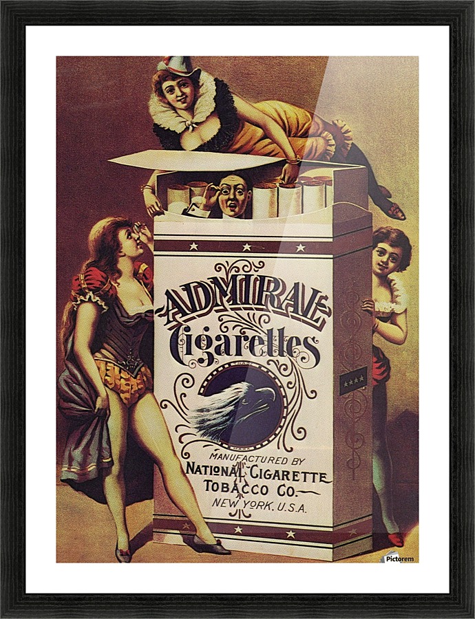 Admiral Cigarettes National Cigarette Tobacco Co Ad Poster 1890 Picture Frame print