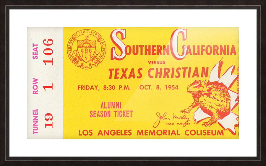 1954 USC Trojans vs. TCU Horned Frogs | Row 1 Picture Frame print