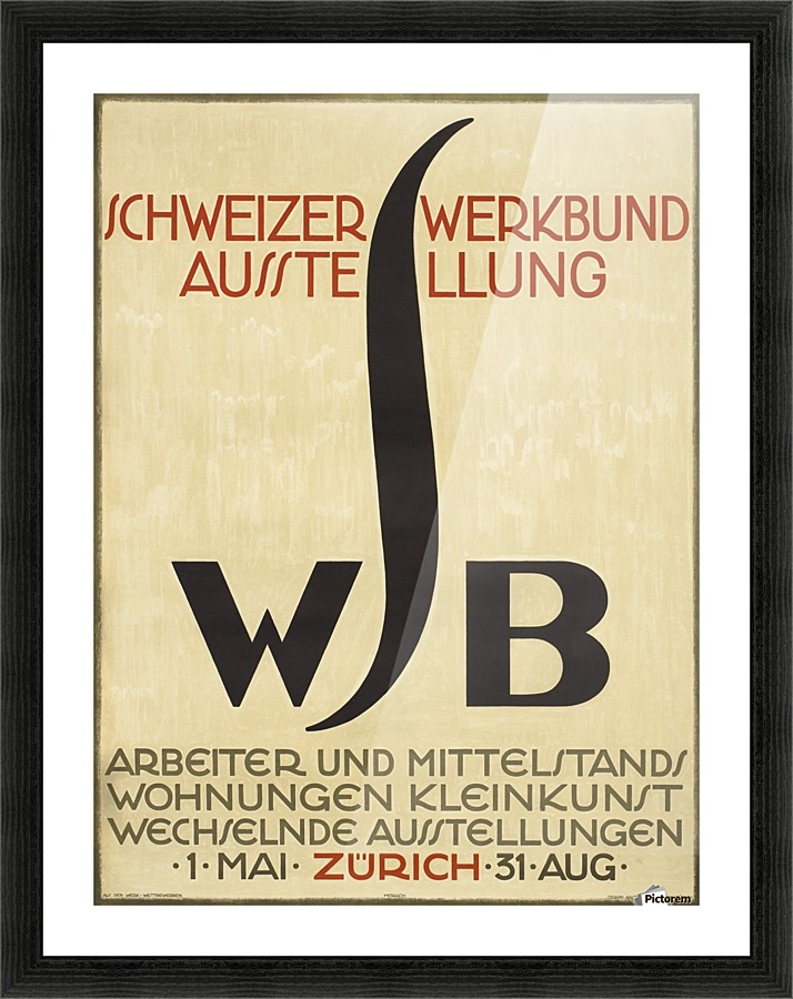 Schweizer Werkbund Ausstellung Original Poster  Framed Print Print