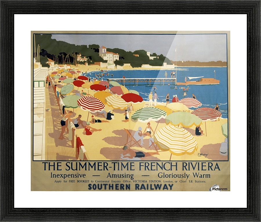 The Summertime French Riviera Southern Railway travel poster  Framed Print Print