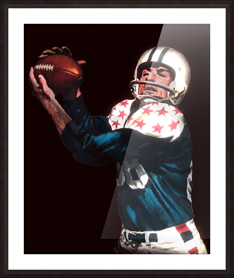 Night Game Catch  Vintage Football Art  Picture Frame print