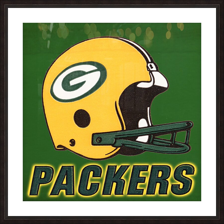Retro Seventies Green Bay Packers Football Helmet Art Picture Frame print