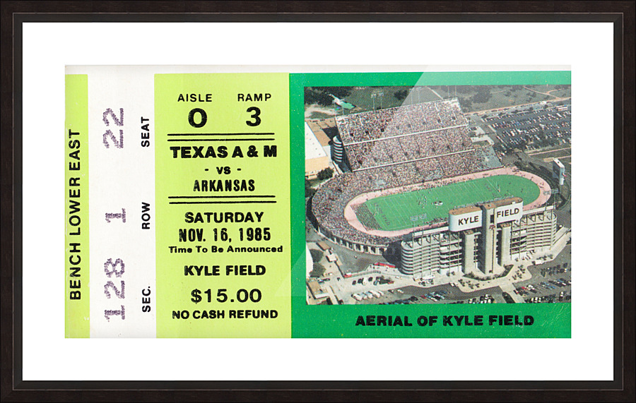 1985 Arkansas Razorbacks vs. Texas A&M Aggies | Row 1 Picture Frame print
