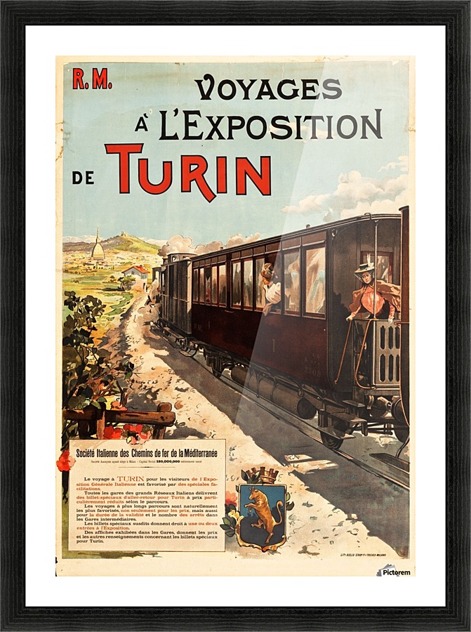 Voyage a LExposition de Turin, Italy Picture Frame print