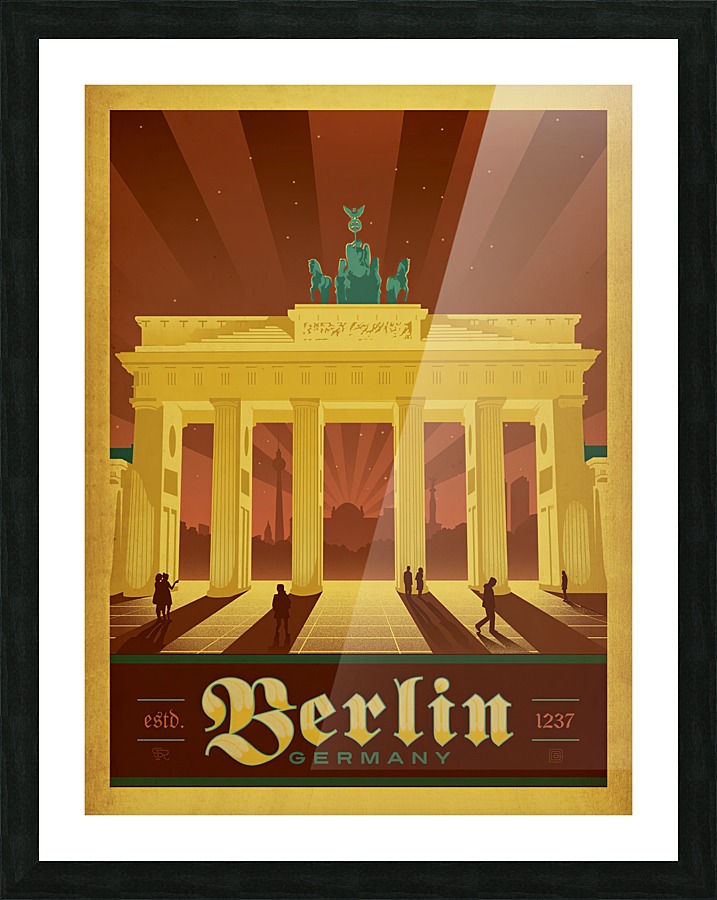 Berlin Germany travel poster  Framed Print Print