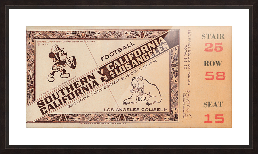 1939 USC Trojans vs. UCLA Bruins | Row 1 Picture Frame print