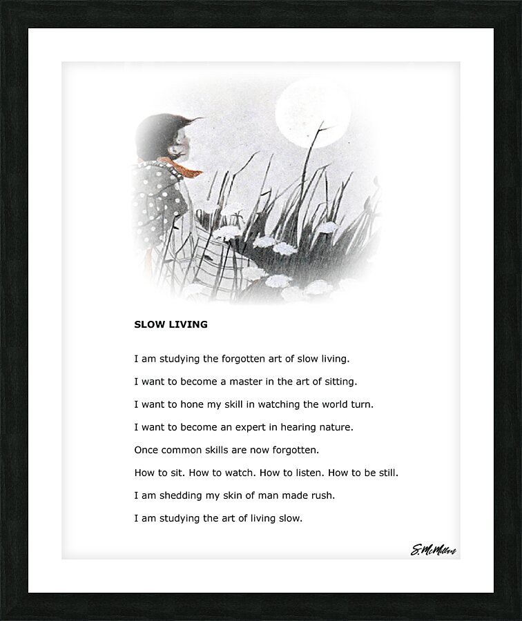 Slow Living Picture Frame print