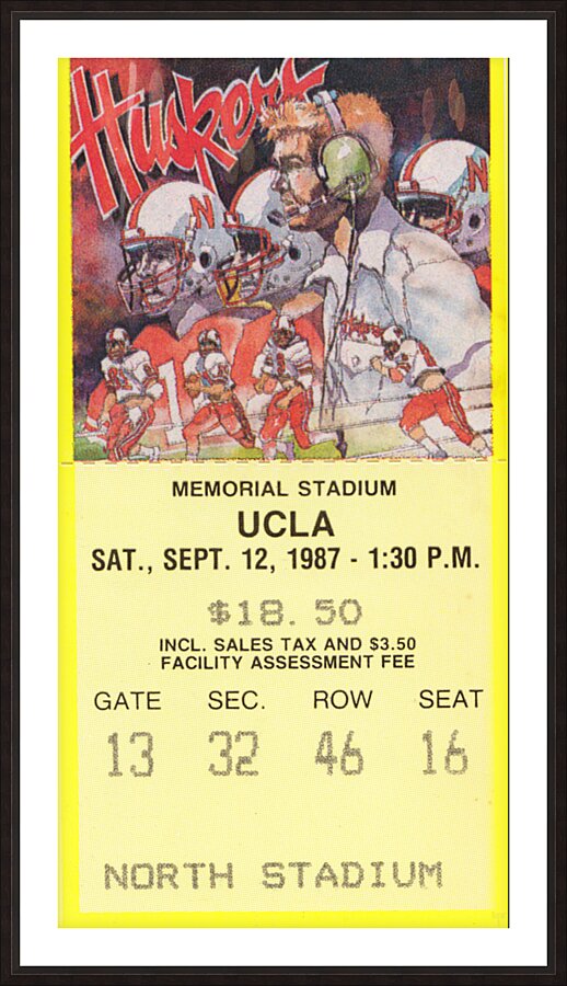 1987 UCLA Bruins vs. Nebraska Cornhuskers Picture Frame print