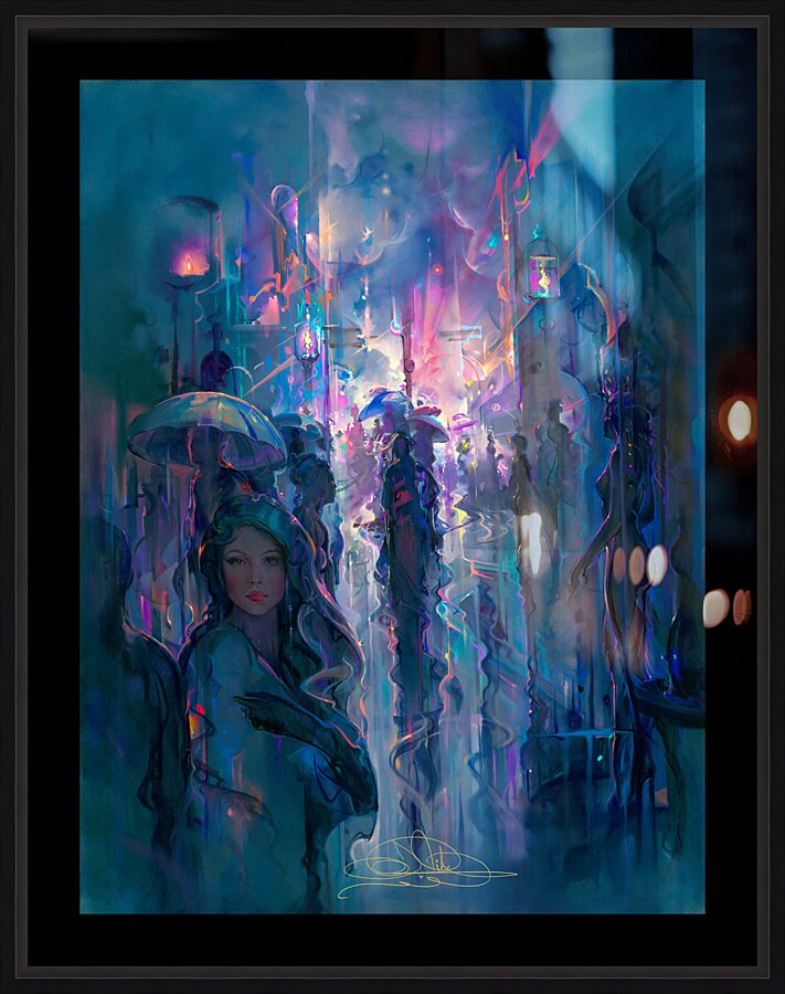 Night Street Picture Frame Printing