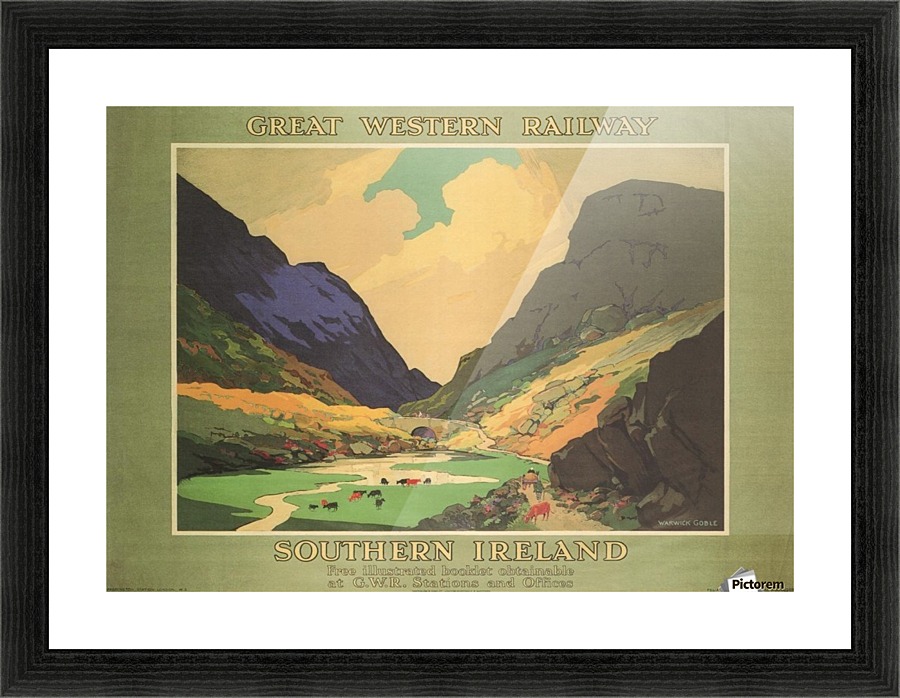 Southern Ireland Great Western Railway 1931 Vintage Travel Poster Picture Frame print