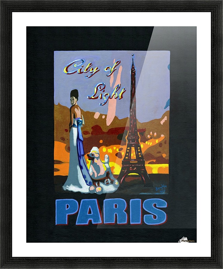 Paris City of Light Travel Poster  Framed Print Print