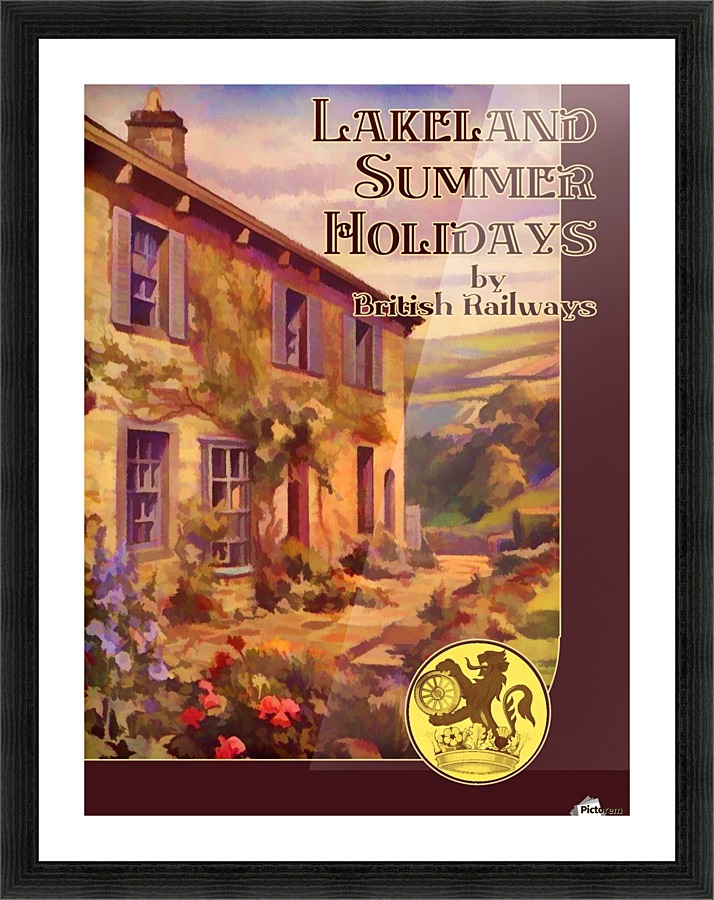 Lakeland Summer Holidays travel poster for British Railways  Framed Print Print