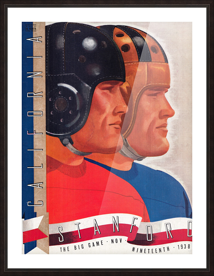 1938 Cal vs. Stanford Big Game Program Cover Art Picture Frame print