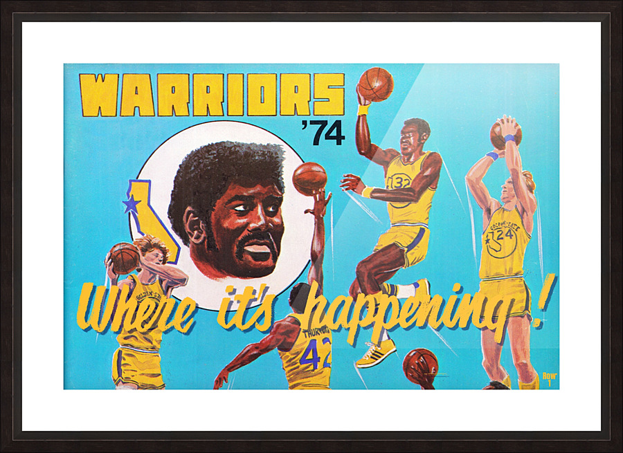 1974 Golden State Warriors Retro Remix Art Picture Frame print