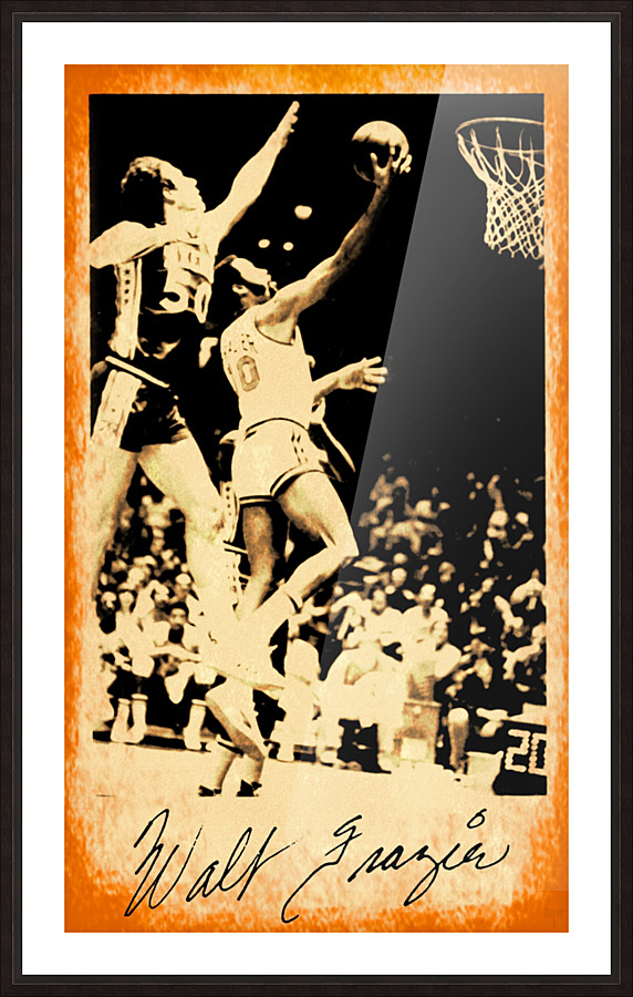 1976 New York Knicks Walt Frazier Art  Framed Print Print