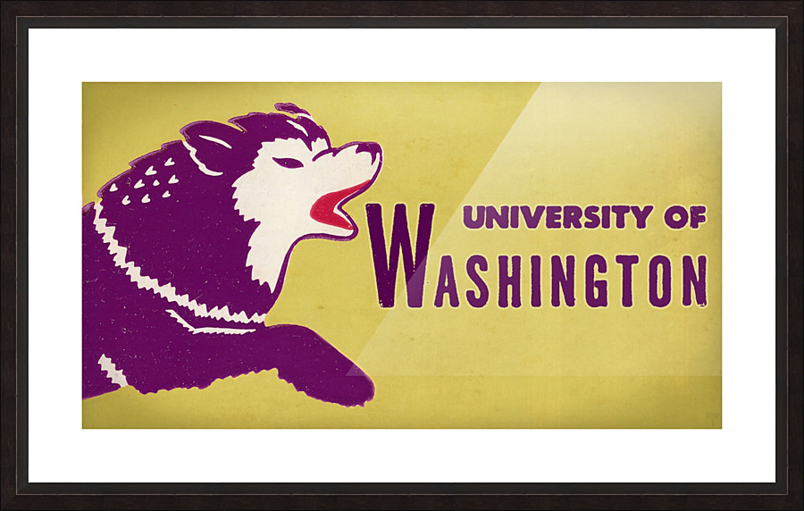 1950 Washington Husky Ticket Remix Art Picture Frame print