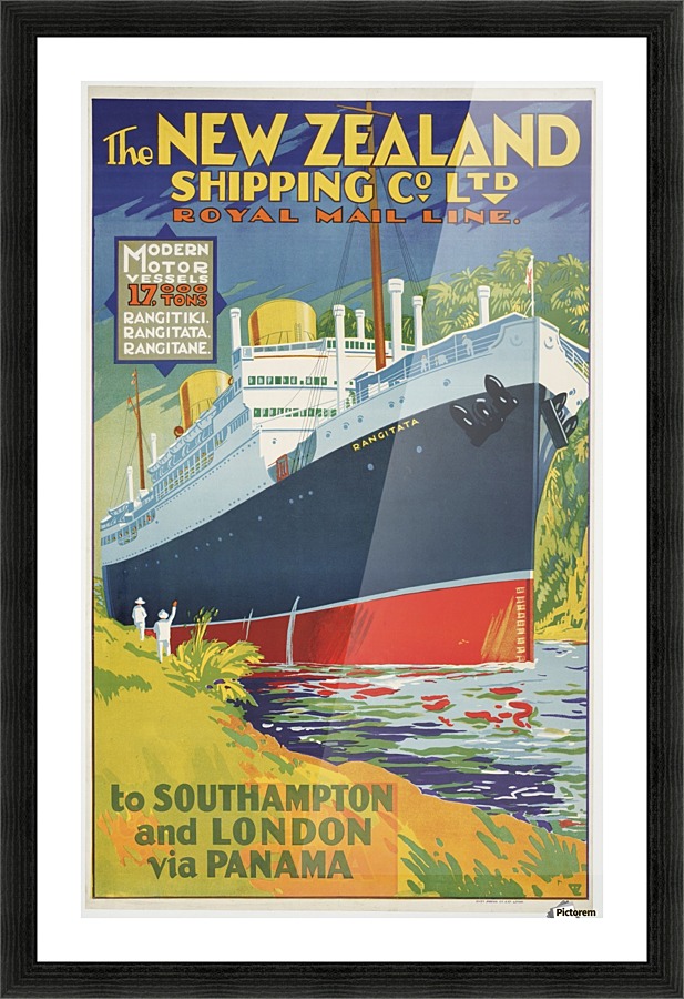 The New Zealand Shipping Company Limited vintage poster Picture Frame print