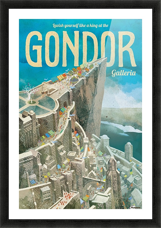 Gondor vintage poster Picture Frame print